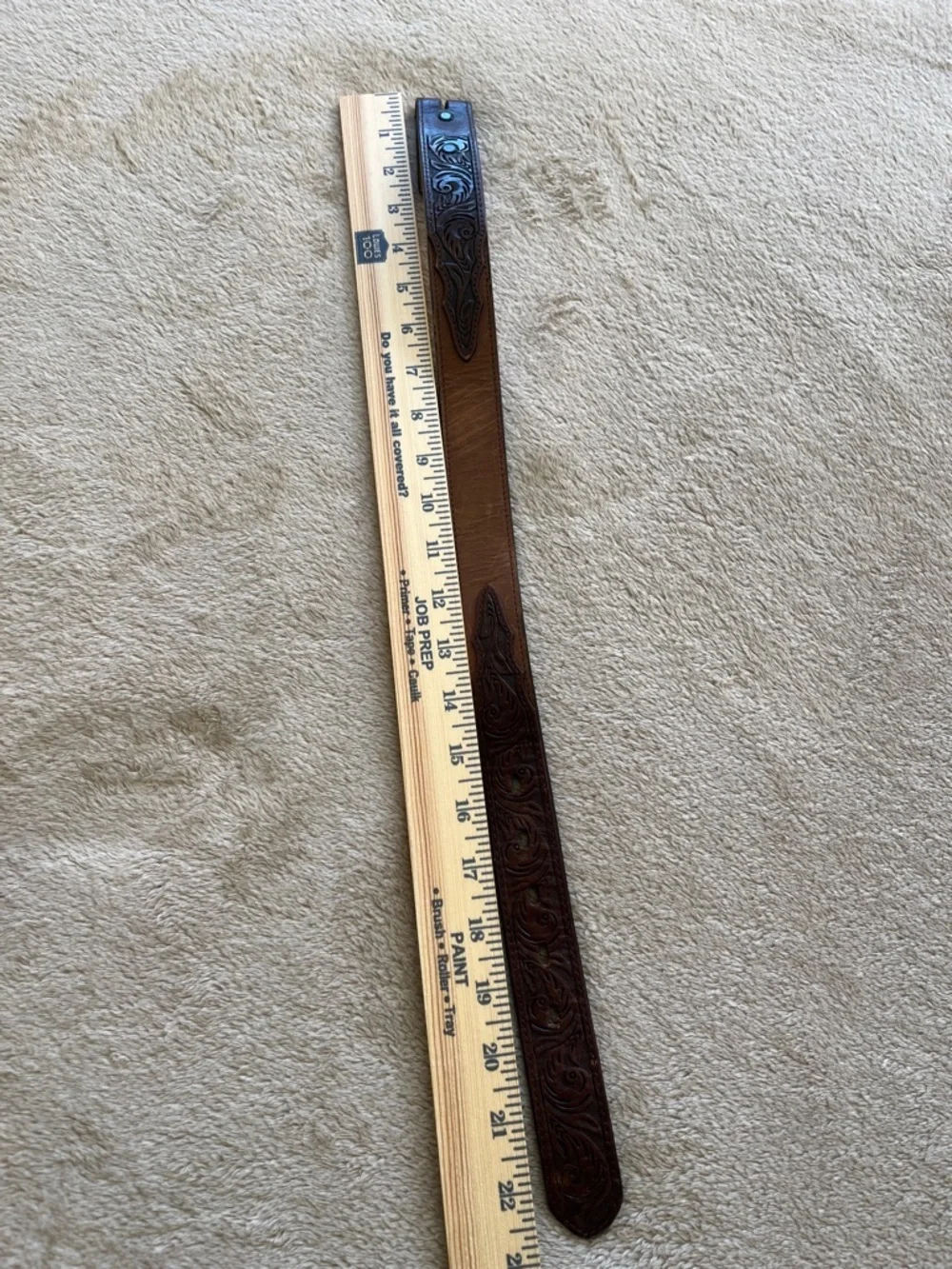 Childs Western Inlay Tooling Stylish Brown Leather Belt 22